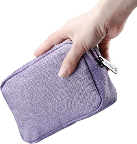 Vista 24 de Bolsa de maquillaje E-Tree, estuche mediano de viaje con cremallera para bolso, estuche de cosméticos con cepillo para el cuidado de la piel