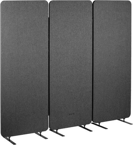 Vista 11 de VIVO Panel de privacidad independiente de 72 x 66 pulgadas, divisor de cubículo, partición acústica de pared, 3 paneles de 24 pulgadas, gris
