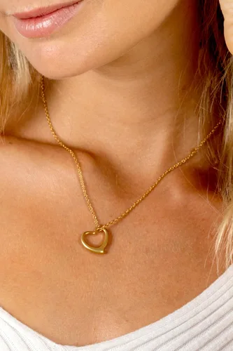 Vista 5 de Altitude Boutique Collar de corazón abierto para mujer, collar de corazón flotante, hipoalergénico, simple, collar de corazón con texto en inglés "I