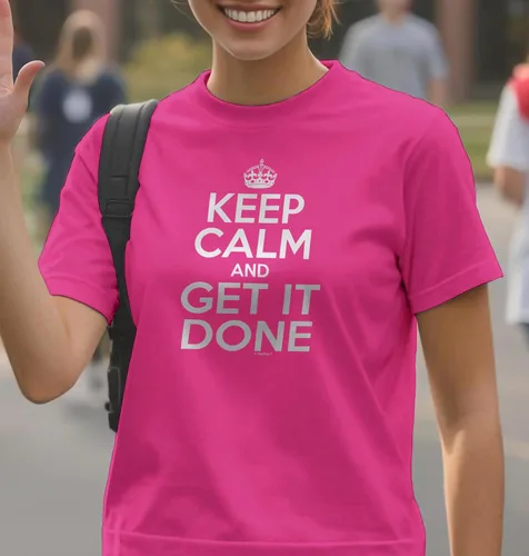 Vista 3 de Camiseta personalizada Keep Calm and Your Text Heliconia