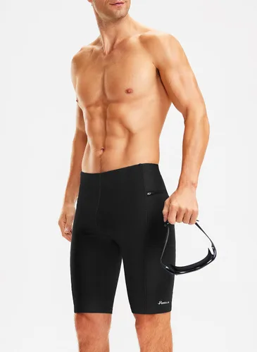 Vista 2 de Pudolla Men's Swim Jammers with Zipper Pockets Durable Athletic Swimsuit Shorts for Men Lap Swimming Training Competition