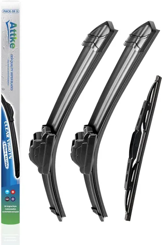 Vista 12 de ATTKE Limpiaparabrisas para Todo Clima, 15" + 15" Delanteros y 13" Trasero para Jeep Wrangler 2008-2018, Estilo OE Genuino (3 Limpiaparabrisas)