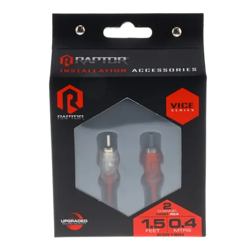 Vista 3 de Raptor R3R18IN Cable RCA coaxial de 2 canales de 1,5 pies