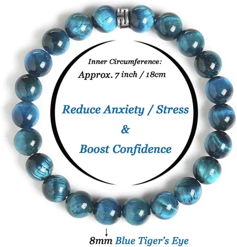Vista 2 de BONNY BOXX - Pulsera de piedras preciosas naturales curativas, cuentas de piedras semipreciosas de 516 pulgadas, para hombres y mujeres, joyería