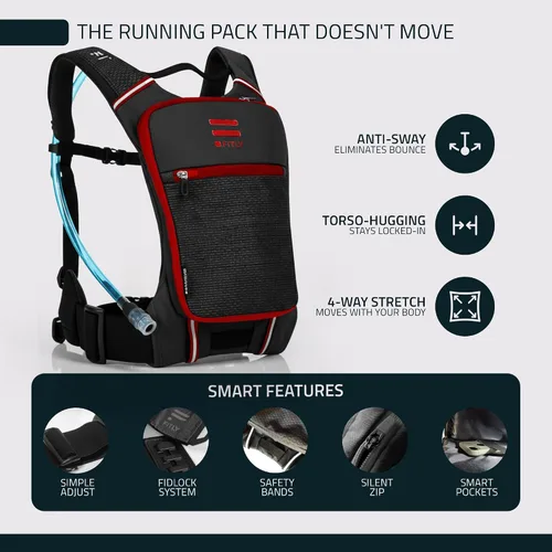 Vista 2 de FITLY Minimalist Running Pack - Running Backpack Phone Holder, Storage, Thoracic Belt - Carry Personal Items - Running Gear for Men & Women