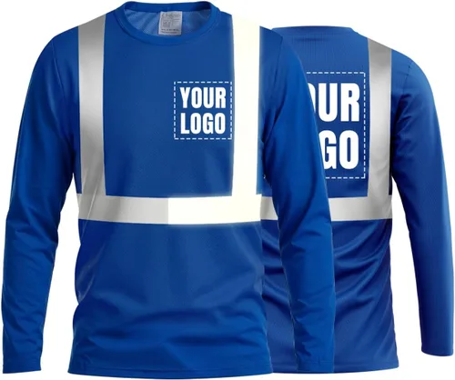 Vista 57 de La alta visibilidad reflexiva de las camisetas de la seguridad del logotipo de encargo Hola Vis de Verde neón - Estilo 8
