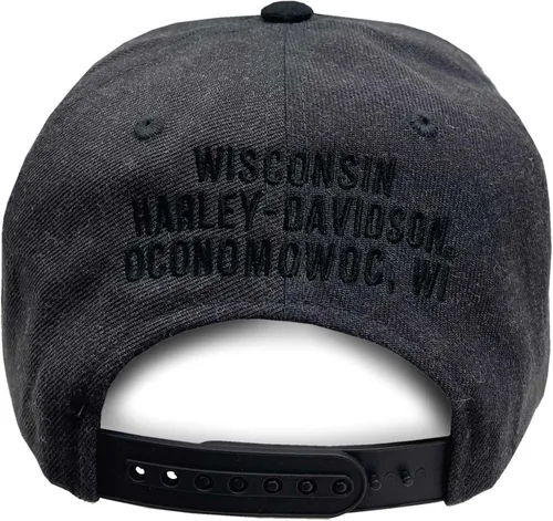 Vista 2 de Harley-Davidson Willie G Skull Snapback - Gorra de béisbol para hombre, color gris y negro