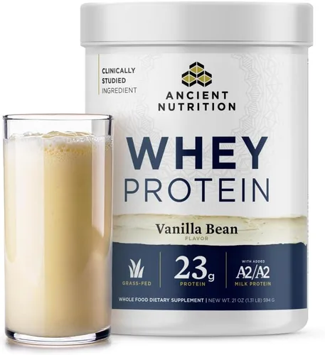 Vista 10 de Ancient Nutrition Proteína de suero alimentada con pasto, Chocolate Maní, 23g de proteína, 18 porciones, Péptidos hidrolizados de colágeno, Proteína