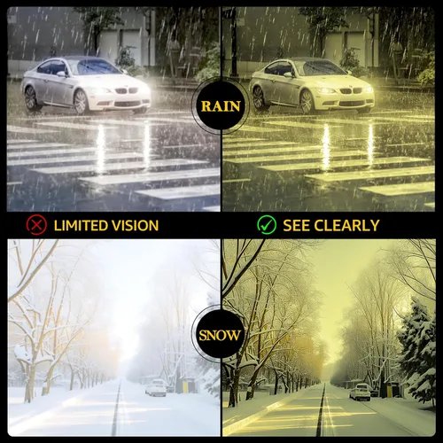 Vista 5 de TJUTR TN2511 - Lentes de conducción de visión nocturna para hombres y mujeres, lentes amarillas polarizadas antirreflejos para noche TN2511