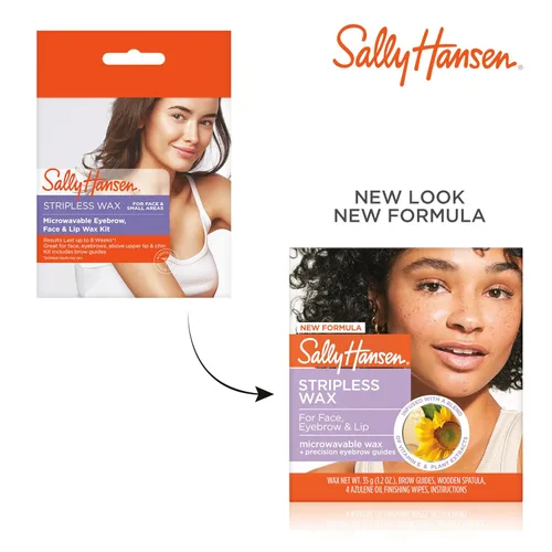 Vista 6 de Sally Hansen Kit de cera sin tirantes para cara, cejas y labios Cera Mircrowavable, kit de depilación en casa, rápido y fácil