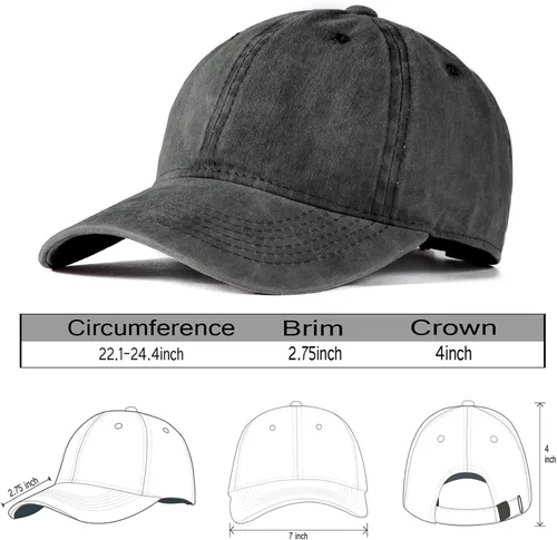 Vista 6 de Gorra de béisbol para hombre y mujer, de algodón liso, ajustable, de sarga lavada, de perfil bajo, A1008 de Edoneery