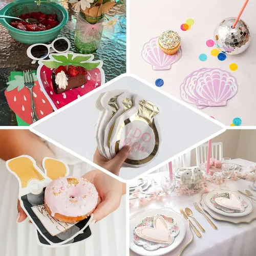 Vista 5 de Efavormart - Paquete de 20 servilletas de cóctel con forma de cupcake, servilletas de papel decorativas de 2 capas para fiestas de cumpleaños, temas