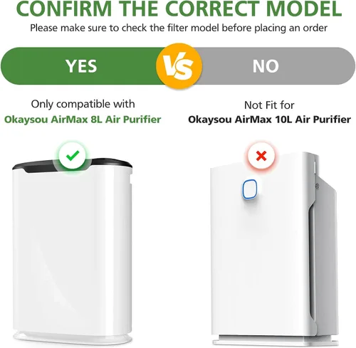 Vista 2 de Filtro Air Max de 8 litros compatible con Okaysou Airmax 8L Purificador de aire Fuerte Eficiencia 3 en 1 Sistema de filtración HEPA con Ultrafiltro