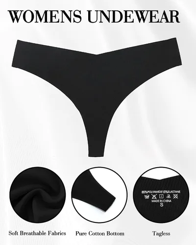 Vista 3 de Banamic Tangas sin costuras para mujer, tanga, ropa interior invisible, bragas para mujer