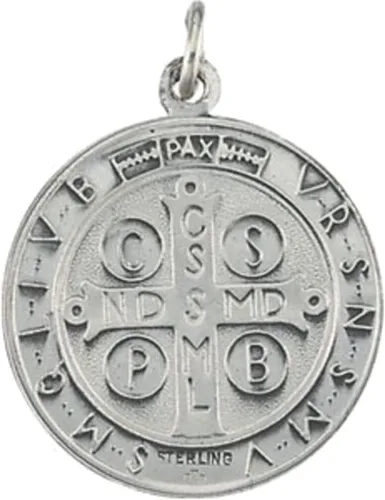Vista 2 de Medalla de San Benito de Plata de Ley 0.728 in Hermosa, Metal, No es una piedra preciosa