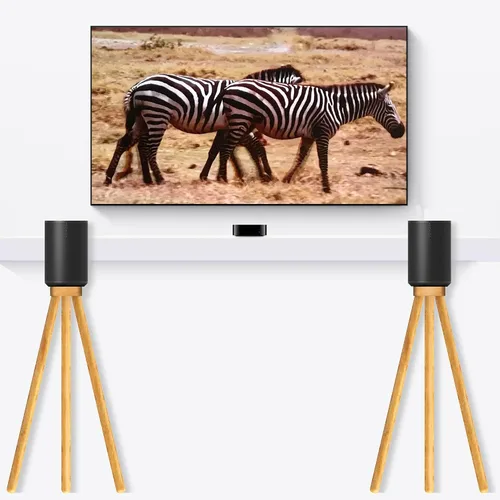 Vista 2 de Compatible con sonos Era100 y sonos Era100 SL, y otros altavoces inteligentes soporte de madera