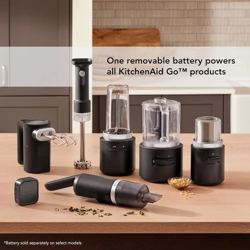 Vista 6 de KitchenAid Batidora de mano inalámbrica Go™: la batería se vende por separado, KHMR700, negro mate