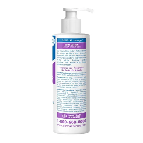 Vista 8 de Dermal Therapy Extra Strength 5% AHA 10% Urea Loción corporal - Curación para piel extremadamente seca y agrietada - Sin fragancia - Piel sensible