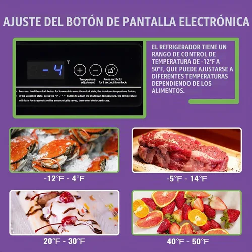 Vista 2 de DEMULLER Congelador de pecho profundo, mini congelador con pantalla de visualización electrónica, congelador de puerta superior independiente