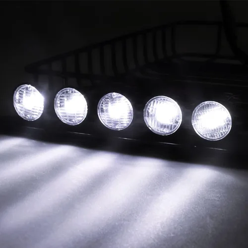 Vista 3 de Juego de portaequipajes de techo de metal para coche RC con luces LED para 1/10 RC Crawler Car TRX-4 Axial SCX10 90046 SCX10 III AXI03007 Redcat Gen