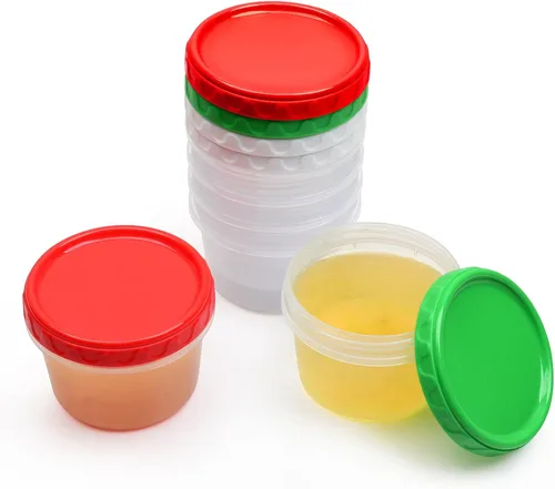 Vista 15 de EONJOE Contenedores herméticos de plástico para almacenamiento de alimentos con tapas de 4 onzas, 6