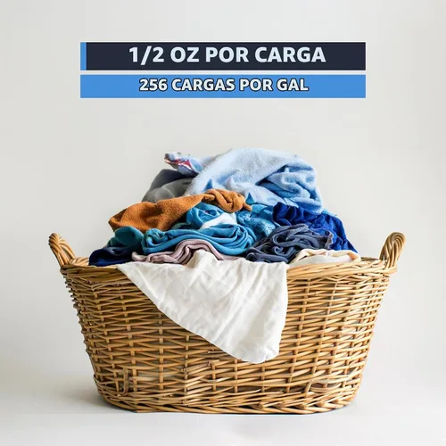 Vista 6 de Concentrado de detergente para ropa de resistencia industrial/256 cargas -1/2 oz por carga- removedor de manchas y manchas, (botella de 1 galón)