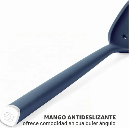 Vista 6 de Calphalon Edge - Cuchara ranurada de silicona, flexible, resistente al calor, cuchara coladora de cocina para cocinar, freír, desnatar y servir