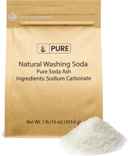 Vista 7 de Soda de lavado natural, o carbonato de sodio, limpiador, multiuso suavizador de agua y quitamanchas (disponible en 4 oz, 11 oz, 1 kg, 2 kg, y 5 lb).