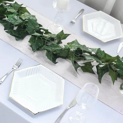 Vista 10 de Efavormart - Guirnalda de hiedra artificial de Pothos con protección UV, 8 pies, color verde oscuro, hojas de seda realistas para valla