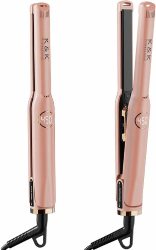 Vista 9 de Mini plancha plana de 1/2", alisadora de pelo de titanio turmalina para cabello corto Negro