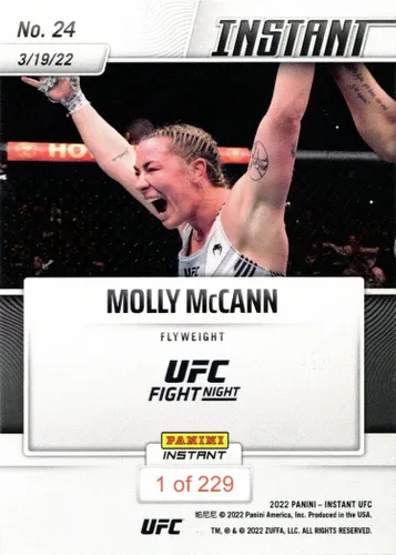 Vista 2 de 2022 Panini Instant UFC #24 Molly McCann Card - Only 229 made!