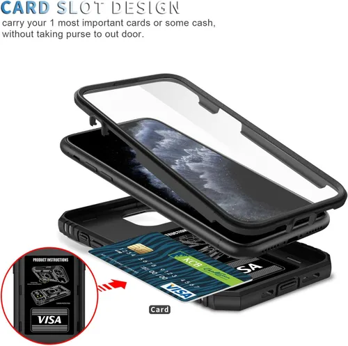 Vista 2 de Fetrim Funda para iPhone 11 PRO MAX, Funda de teléfono con soporte de anillo de rotación para Apple iPhone 11 PRO MAX - Negro
