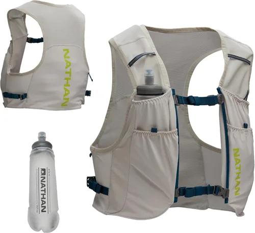 Vista 5 de Nathan Pinnacle Featherlite - Chaleco de hidratación para correr (1.5 litros), ultraligero, ajuste de compresión con frasco suave Hydrapak