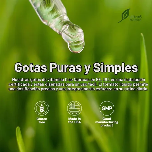 Vista 4 de Gotas de vitamina D3 con K2 para una mejor absorción, gotas de vitamina D para adultos y niños