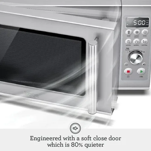 Vista 3 de [Usado] Breville BMO650SIL - Horno microondas de cierre suave compacto, color plateado Precisely reheat, defrost and cook food Soft close door