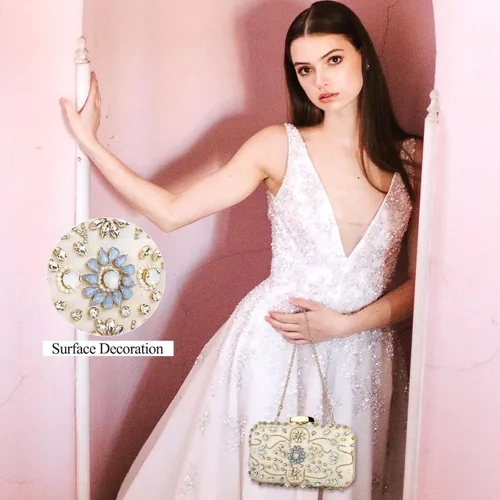 Vista 2 de Tanpell Bolso de noche con cuentas de cristal para mujer