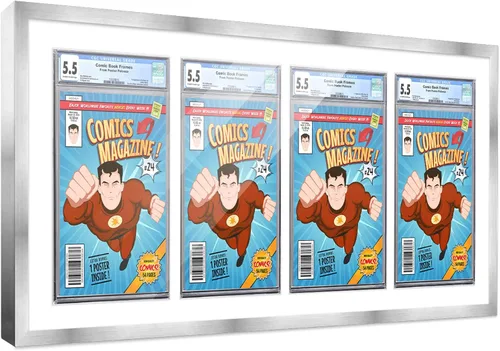 Vista 43 de Poster Palooza Marco de cómics con paspartú para 1 cómic de grado CGC, CBCS o PGX, marco de cómic de bronce para cómic de 8.125 x 13 pulgadas