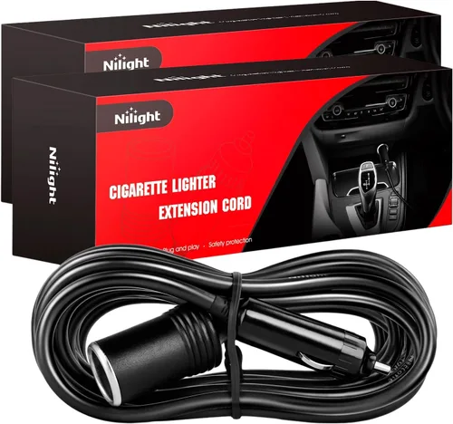 Vista 9 de Nilight Enchufe divisor para encendedor de cigarrillos de automóvil, división de 2 vías, 1 puerto a 2 puertos de corriente continua, adaptador