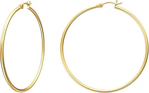 Vista 37 de Aretes de aro de oro para mujer chapados en oro real de 14 quilates con poste de plata de ley 925 Dorado