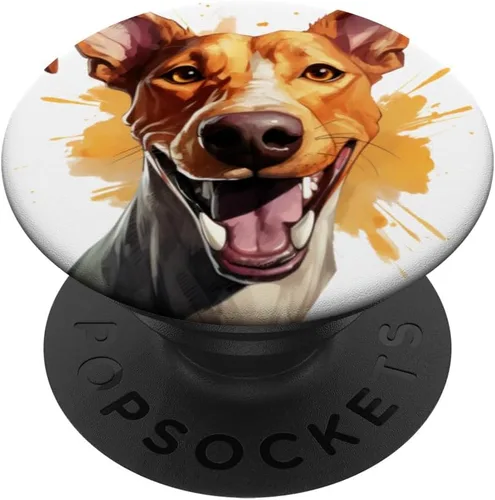 Vista 6 de Podenco Canario Portrait Arte de retrato en color PopSockets MagSafe PopGrip para iPhone