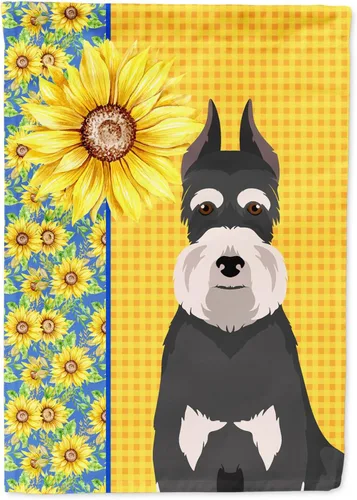 Vista 154 de Caroline's Treasures WDK5313GF Bandera de jardín con diseño de girasoles de verano, color negro y tostado, Airedale Terrier para buzón, bandera