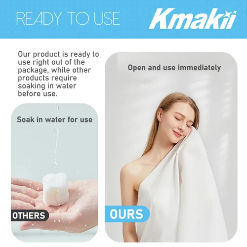 Vista 3 de KMAKII Toallas de baño desechables para campamento, toalla de gimnasio, toalla de ducha suave, gruesa y absorbente, para viajes, hotel, spa y viajes