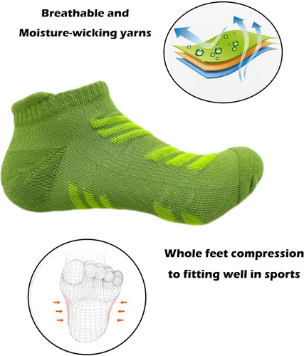 Vista 4 de Hycome 5 pares de calcetines deportivos para correr y correr con cojín de corte bajo