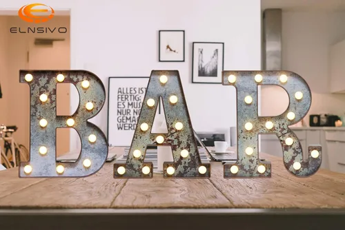 Vista 4 de Elnsivo - Letras con luces LED, efecto a hierro