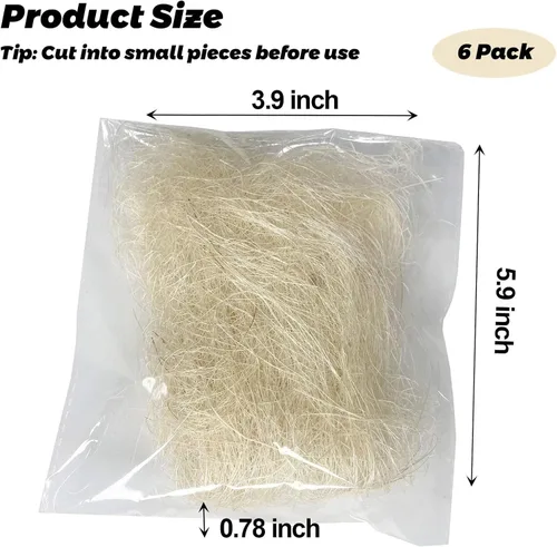 Vista 9 de kathson Materiales de anidación de pájaros, fibra de coco, material de cama cálido y transpirable, seda de lino para pájaros pequeños animales