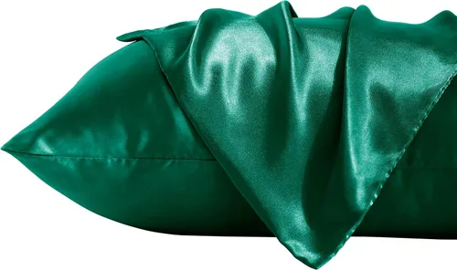Vista 36 de BEDSUM Paquete de 2 fundas de almohada de satén de seda King para cabello y piel, suaves y lujosas, fundas de almohada con cierre de sobre, 20 x 36