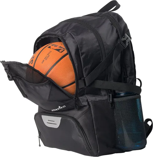 Vista 5 de Athletico National – Mochila de fútbol, baloncesto y fútbol americano, incluye soporte separado para balones y tacos