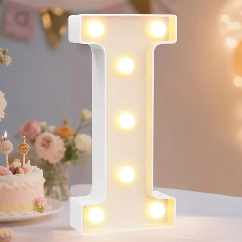 Vista 84 de Pooqla Letras con luces LED de marquesina, letras decorativas iluminadas en blanco cálido y blanco frío, letras del alfabeto iluminadas para niños