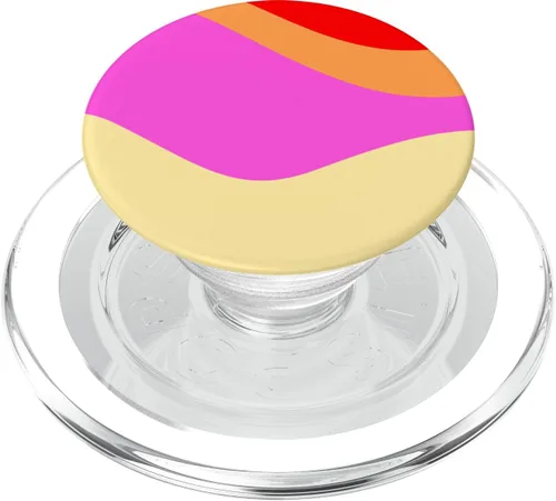 Vista 7 de Retro Waves Swirls Pastel Rainbow Wavy Stripes 70s Aesthetic PopSockets Adhesive PopGrip