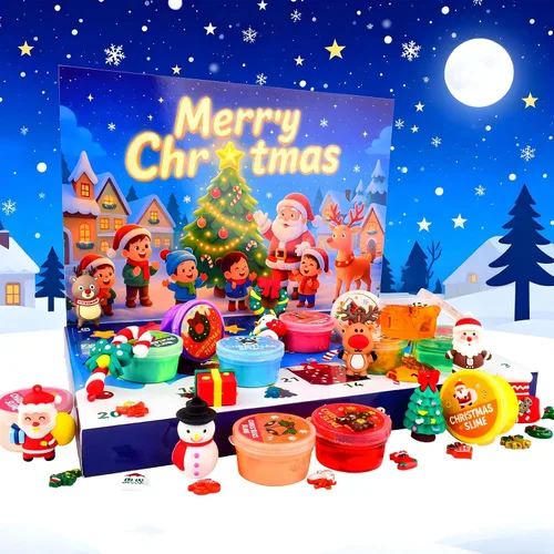Vista 7 de Kit de slime de Navidad – Slime de Navidad antiadherente, suave, elástico, regalos de fiesta de slime para niños, perfecto para rellenos